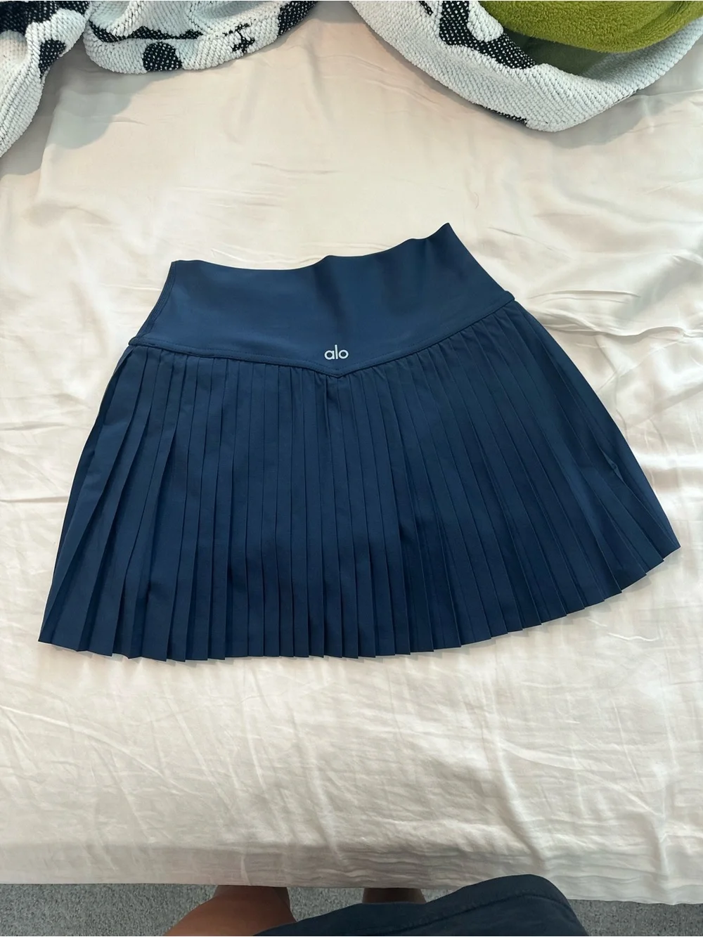 ALO Yoga Navy Pleated Mini Skirt